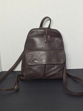 Vintage Y2K Cherokee Leather Convertable Crossbody Sm Backpack Purse Bag Brown